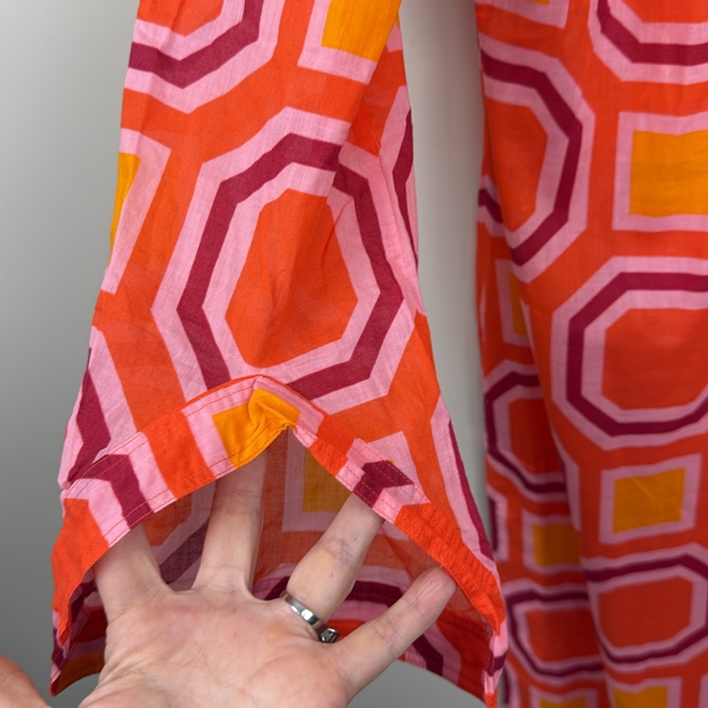 TORY BURCH V NECK colourful long sleeve swim cover lightweight EUC - Picture 8 of 9